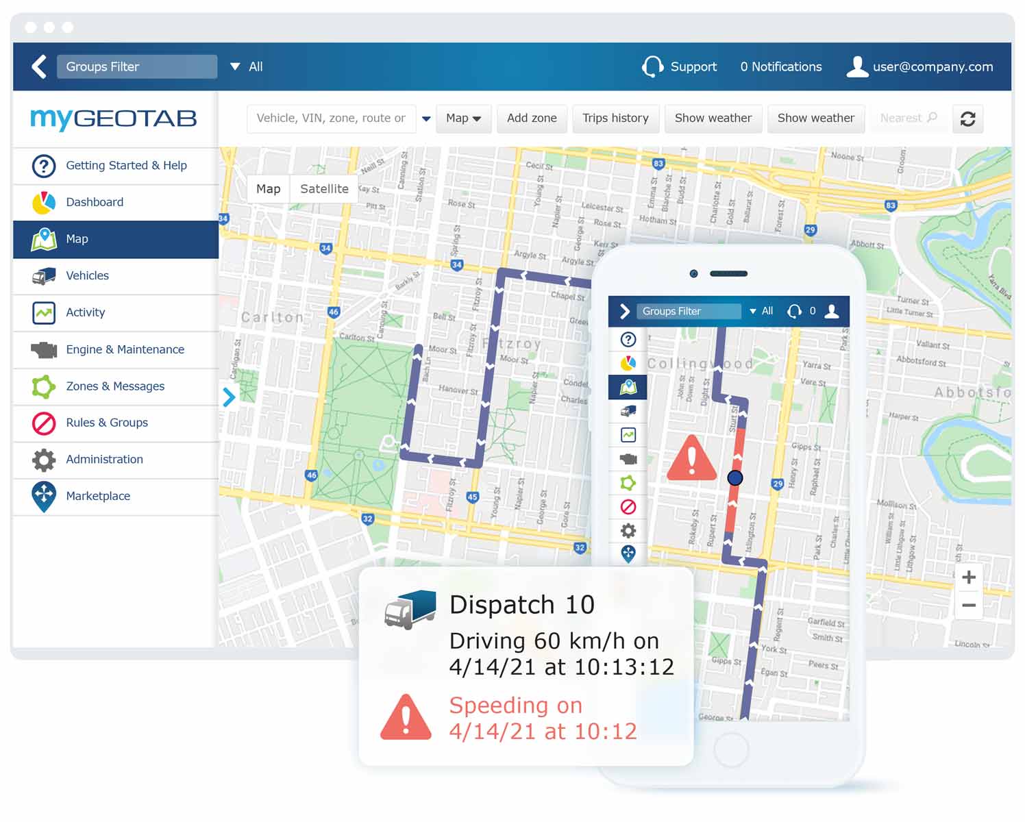 Mygeotab tracking dashboard Mygeotab tracking dashboard