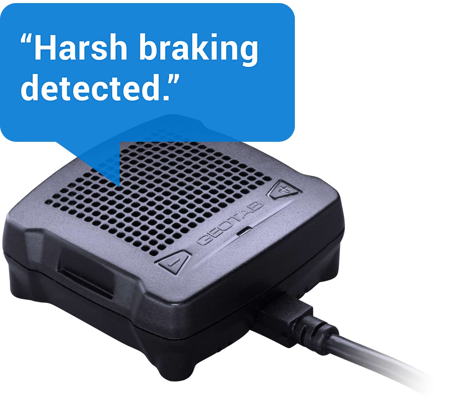 GOTALK saying "Harsh braking detected."