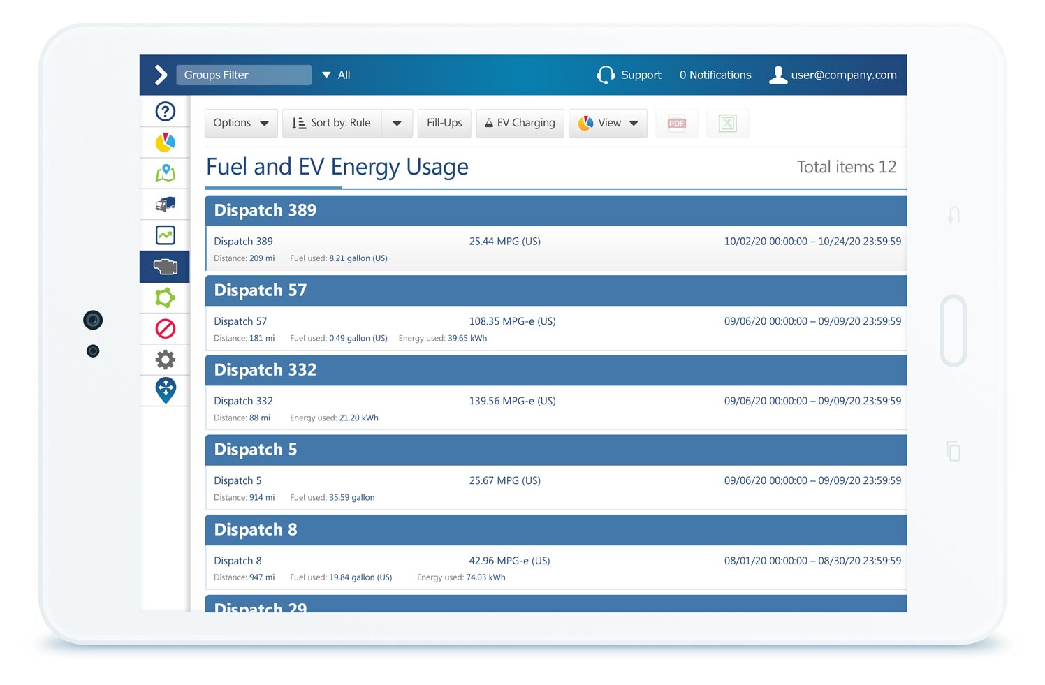 EV UI in MyGeotab