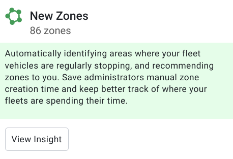 New Zones insight alert