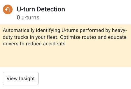 U-turn detection Insight alert