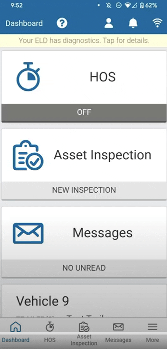 In-App self-help menu screens