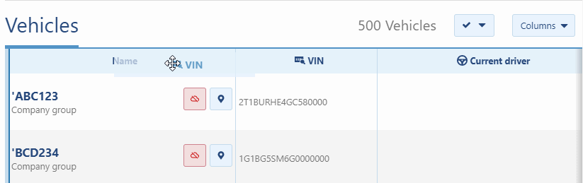 new vehicle page