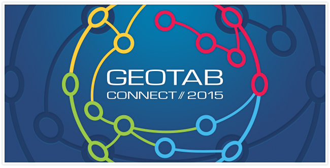 Geotab Connect logo which is shaped like the world with red, yellow, green and blue lines connecting