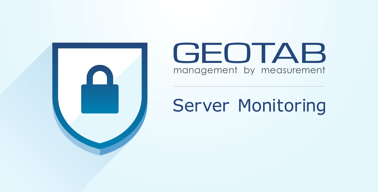 A shield icon with a blue padlock in the middle and the words "Server Monitoring" next to it