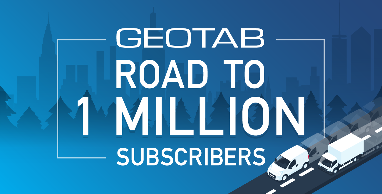 Illustration of white vehicles on the road with the words "Road to 1 Million Subscribers" above 