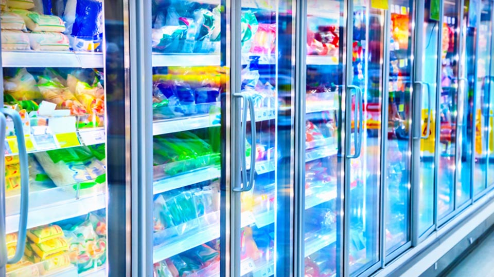 Supermarket freezer section