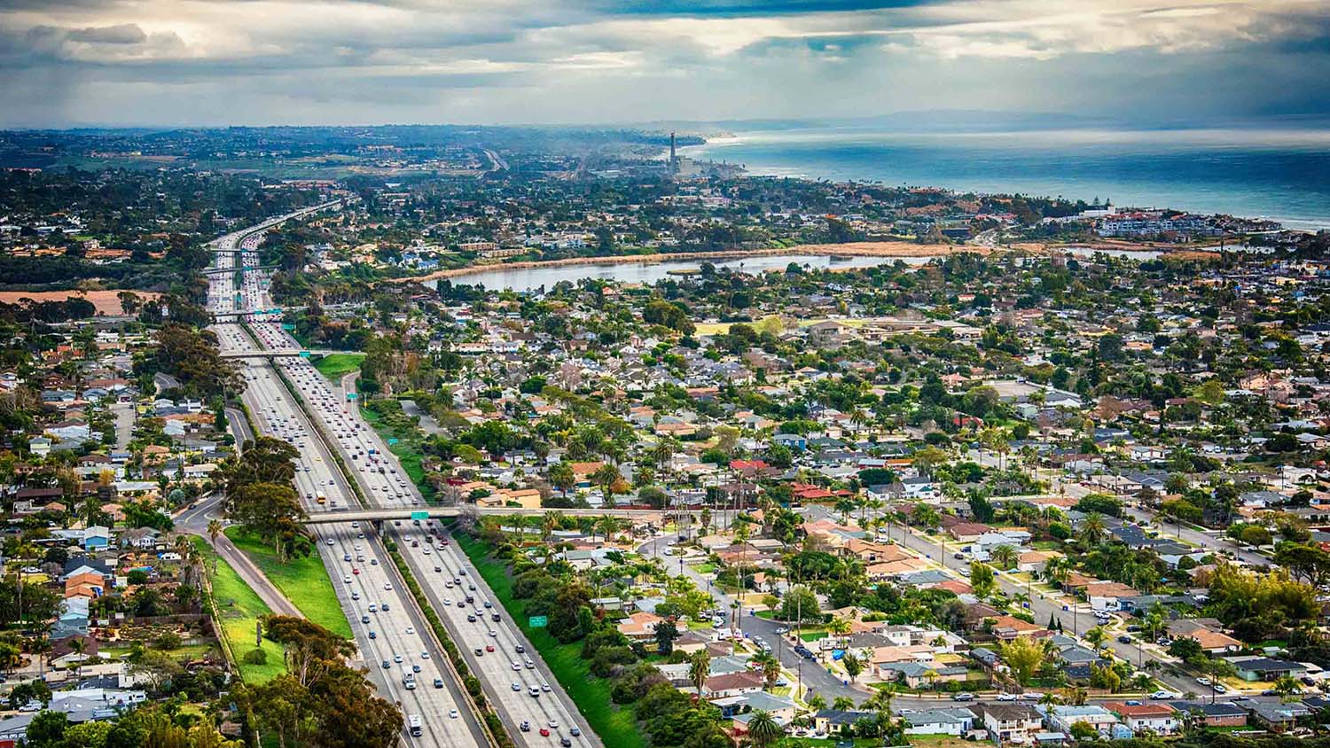 Aerial view of California