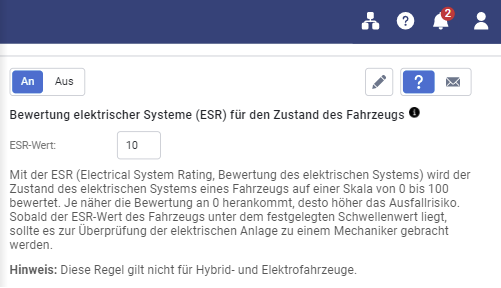 Neue Regel für die Bewertung des elektrischen Systems (ESR) eines Fahrzeugs