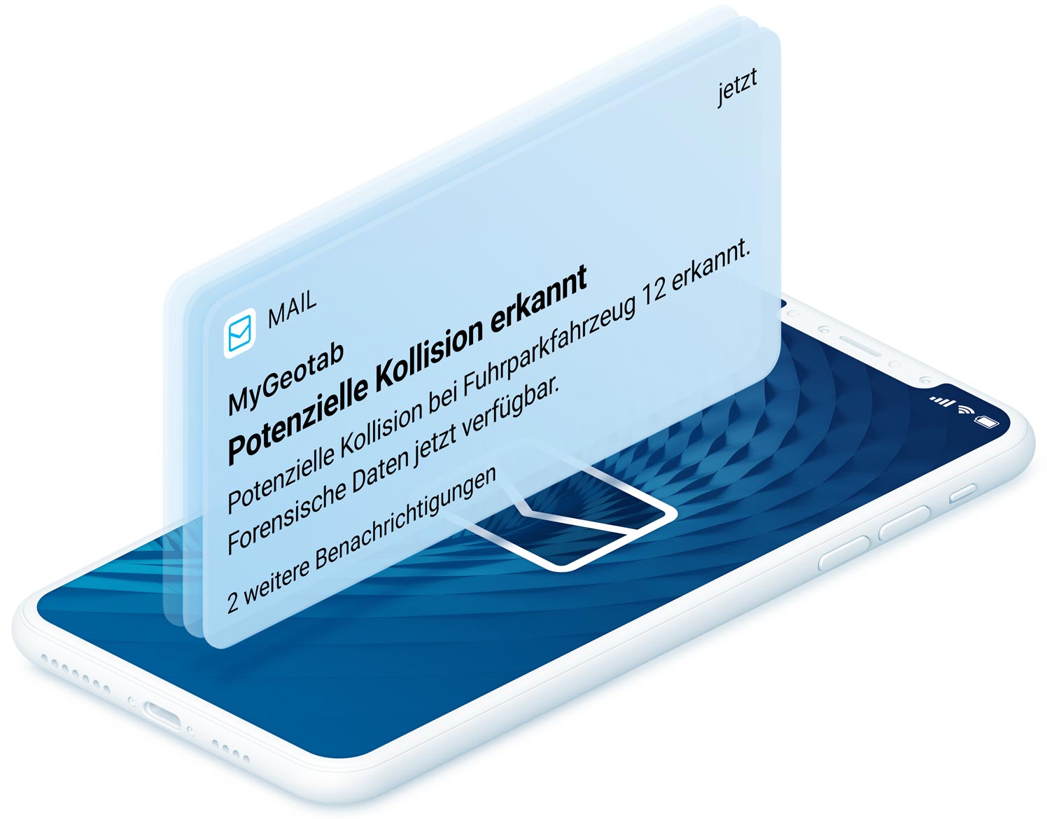 E-Mail-Benachrichtigung zu MyGeotab-Sicherheitsalarm über das Mobiltelefon