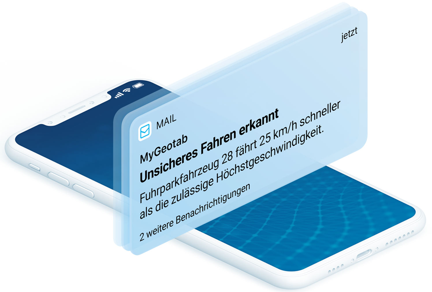 E-Mail-Benachrichtigung bei Verstoß gegen MyGeotab-Regel per Mobiltelefon