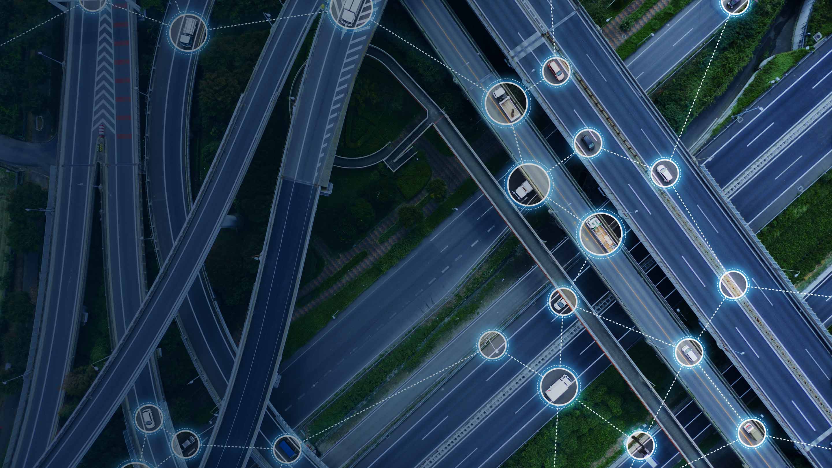 Vehicles on roads connected through Geotab