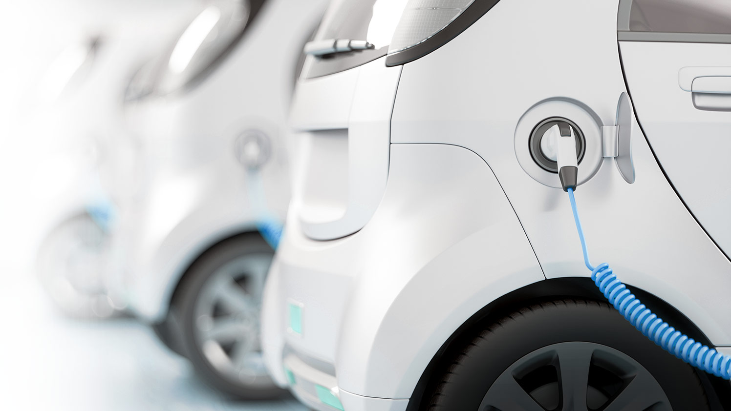 EV plugged into a charging station