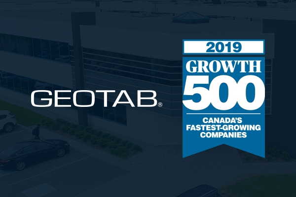 2019 Growth 500 List and Geotab logo