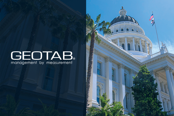 State of California capitol building with Geotab logo