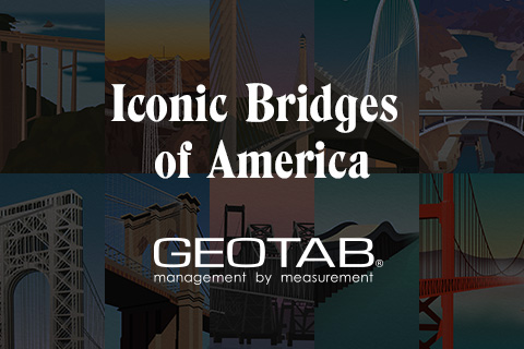 Iconic Bridges of America and Geotab logo