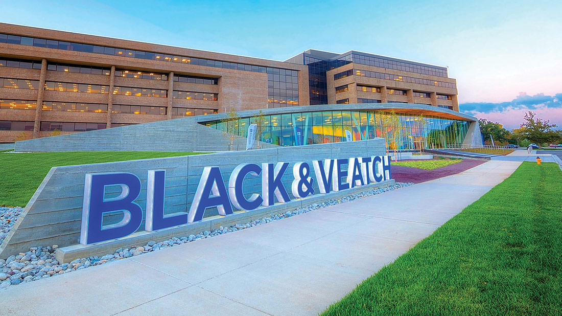 Black & Veatch headquarters at sunset