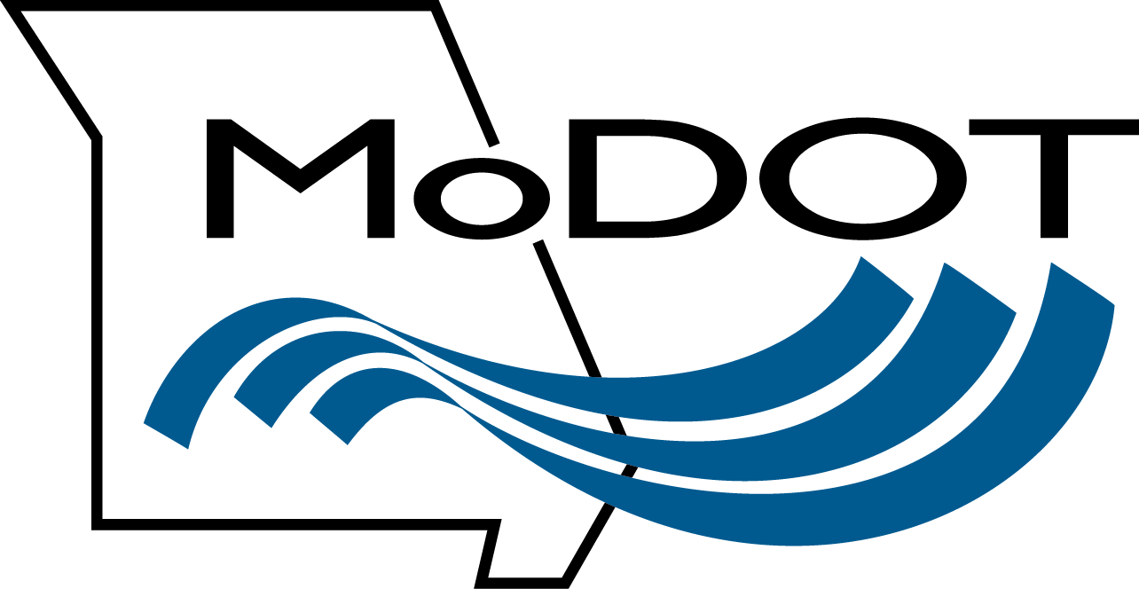 Blue and black MoDOT logo 