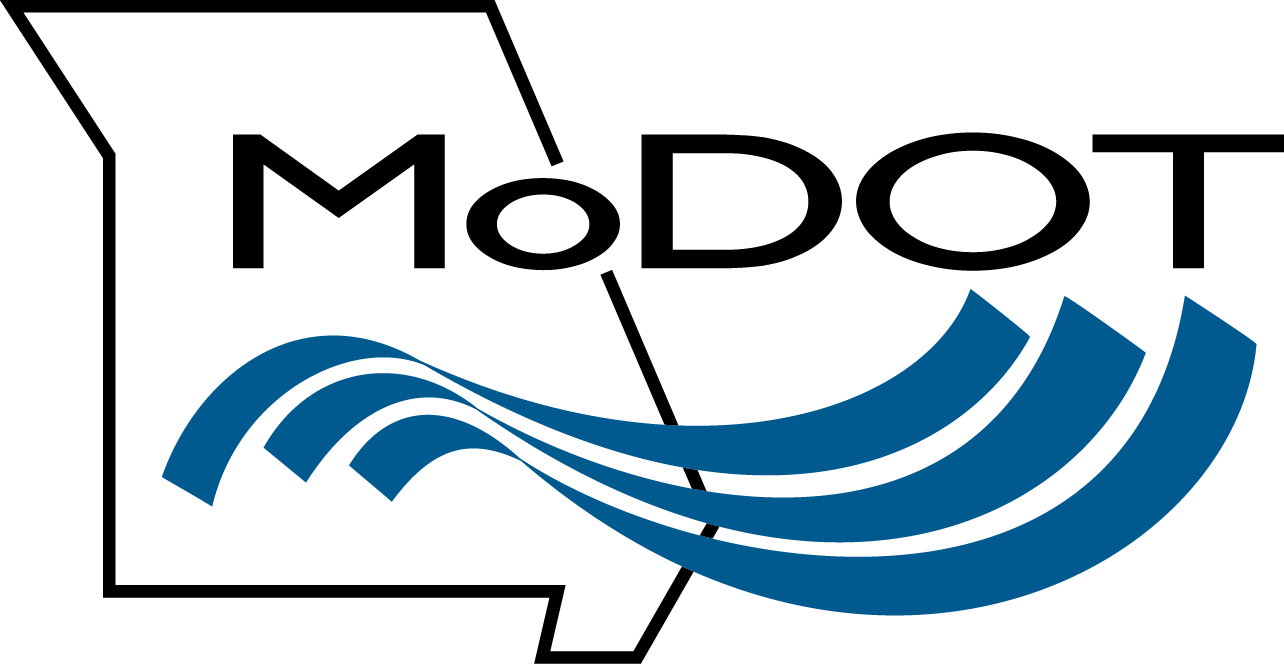 Missouri Department of Transportation Blue and black MoDOT logo