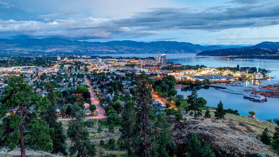 A picture of the city of Kelowna