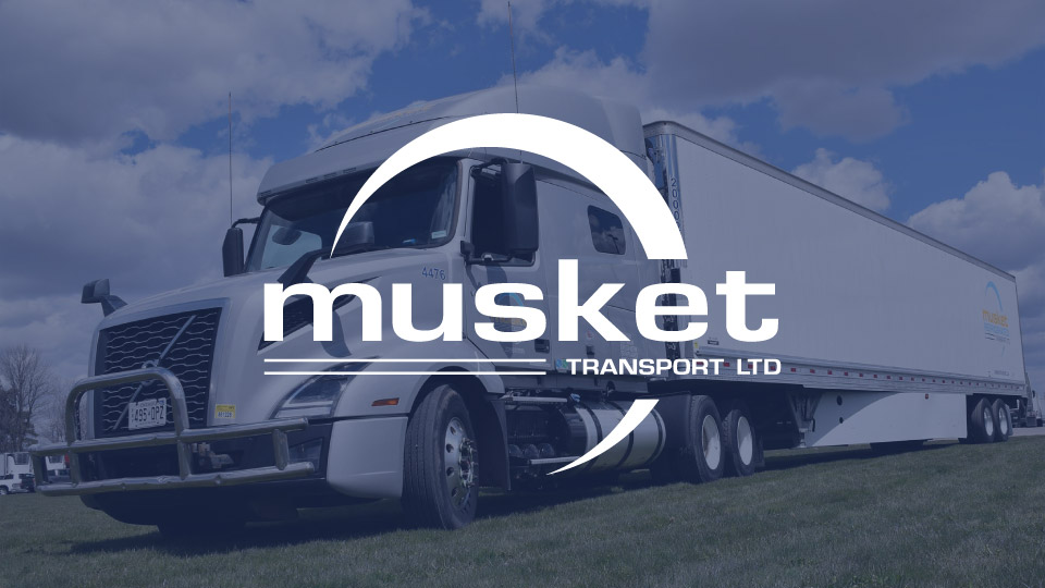 A truck parked with The Musket Transport Ltd logo