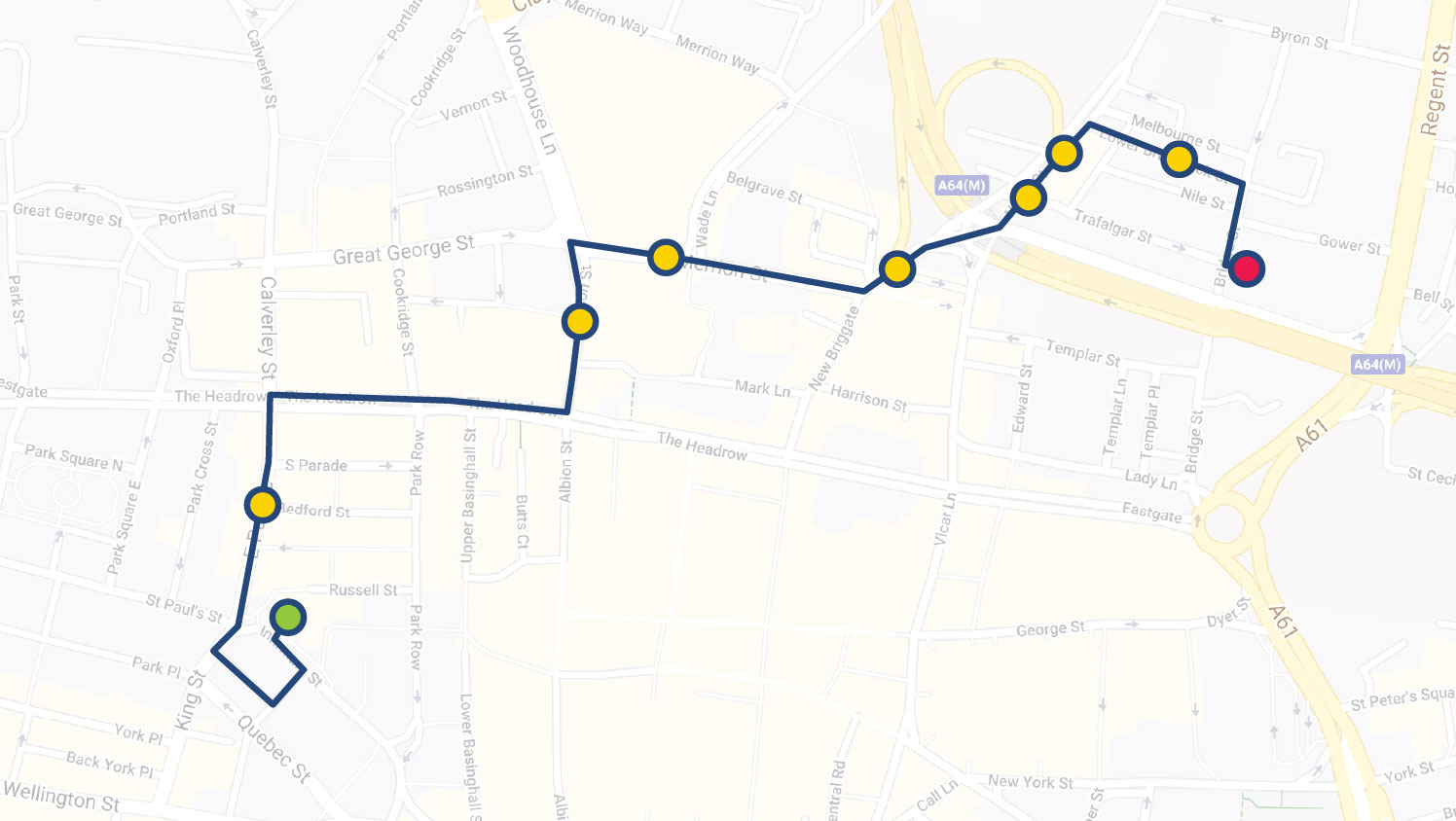 Screenshot of MyGeotab dashboard displaying routing and dispatching map