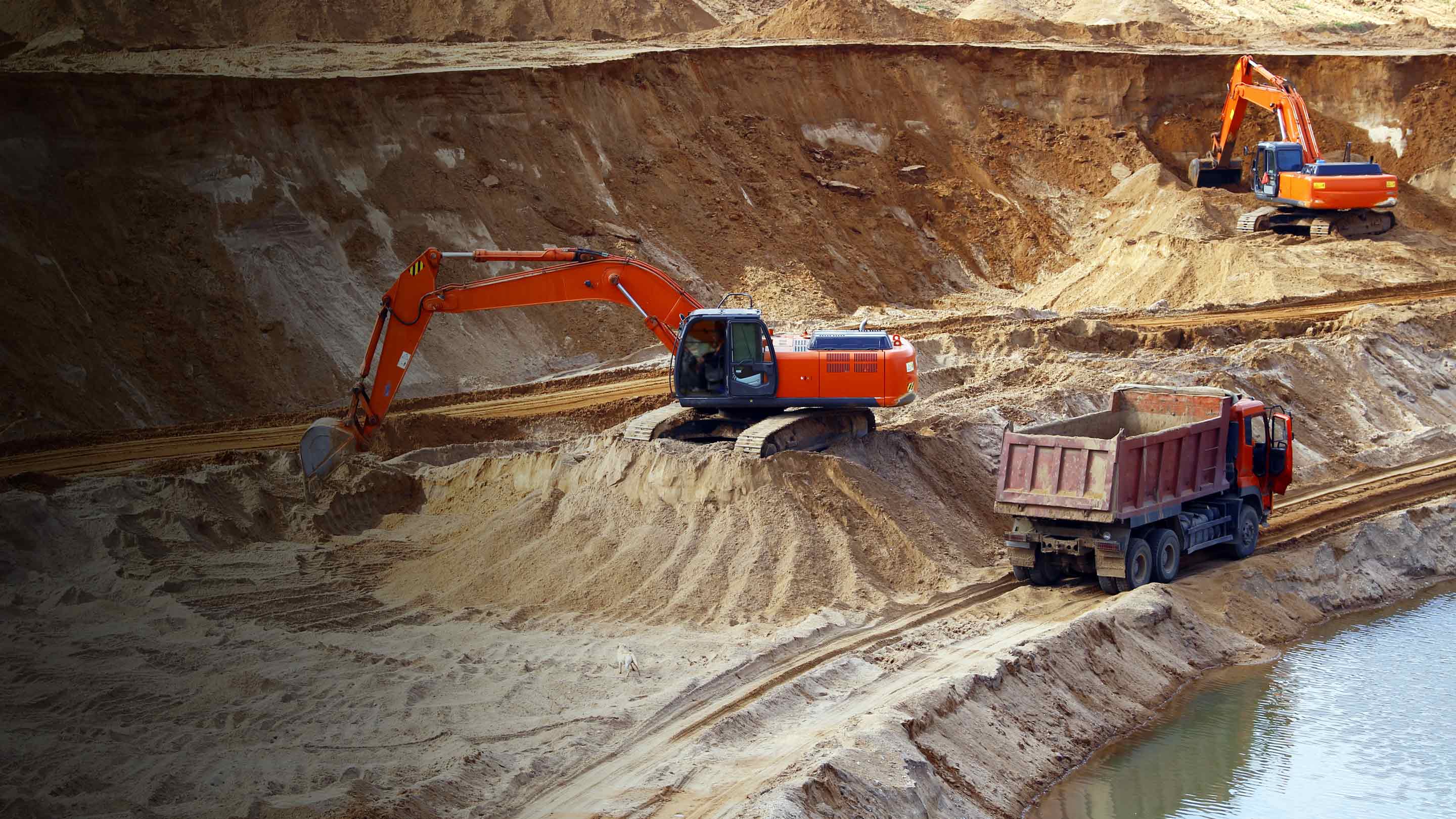 Image of construction site with construction equipment