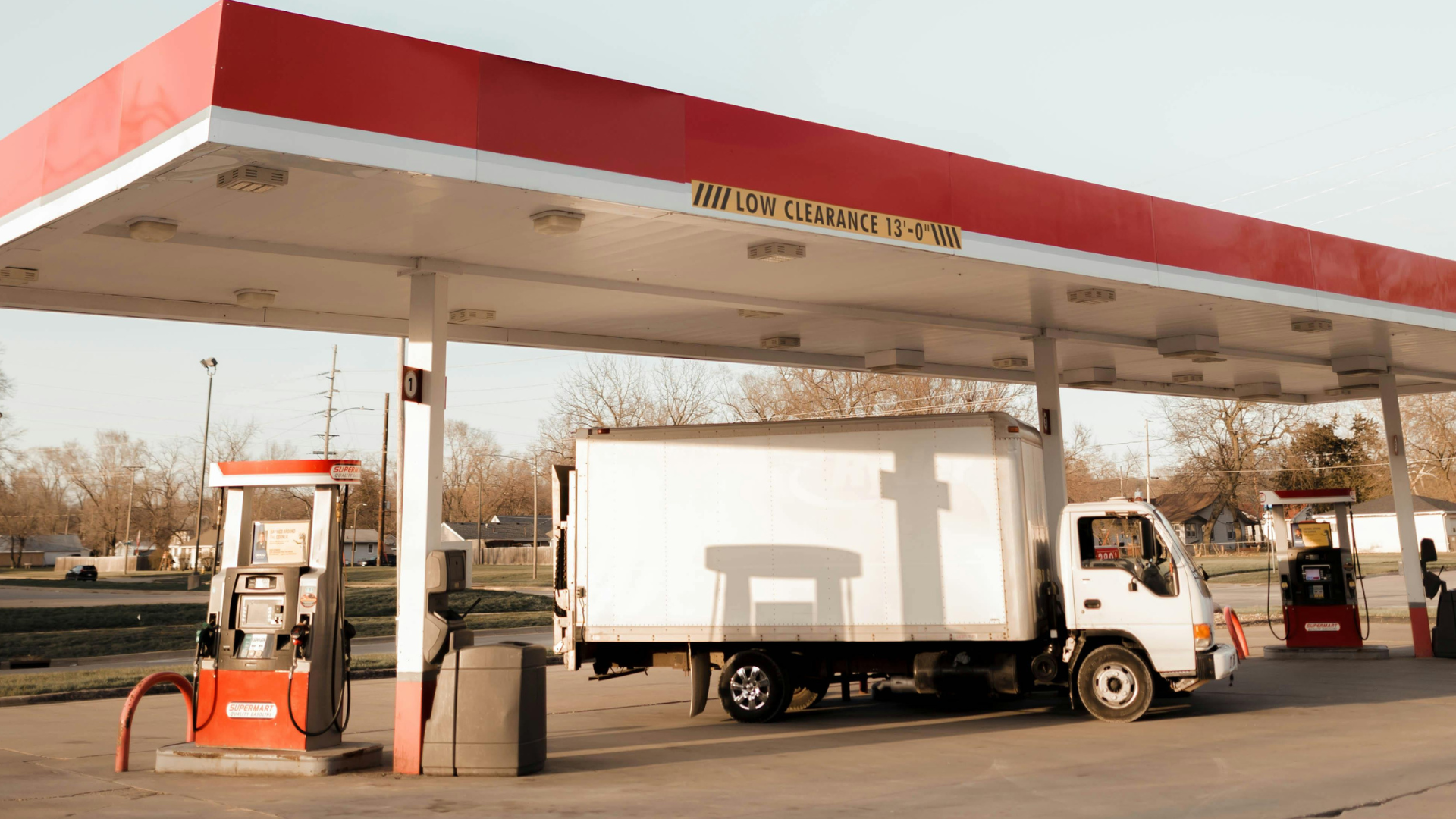 truck at fuel station