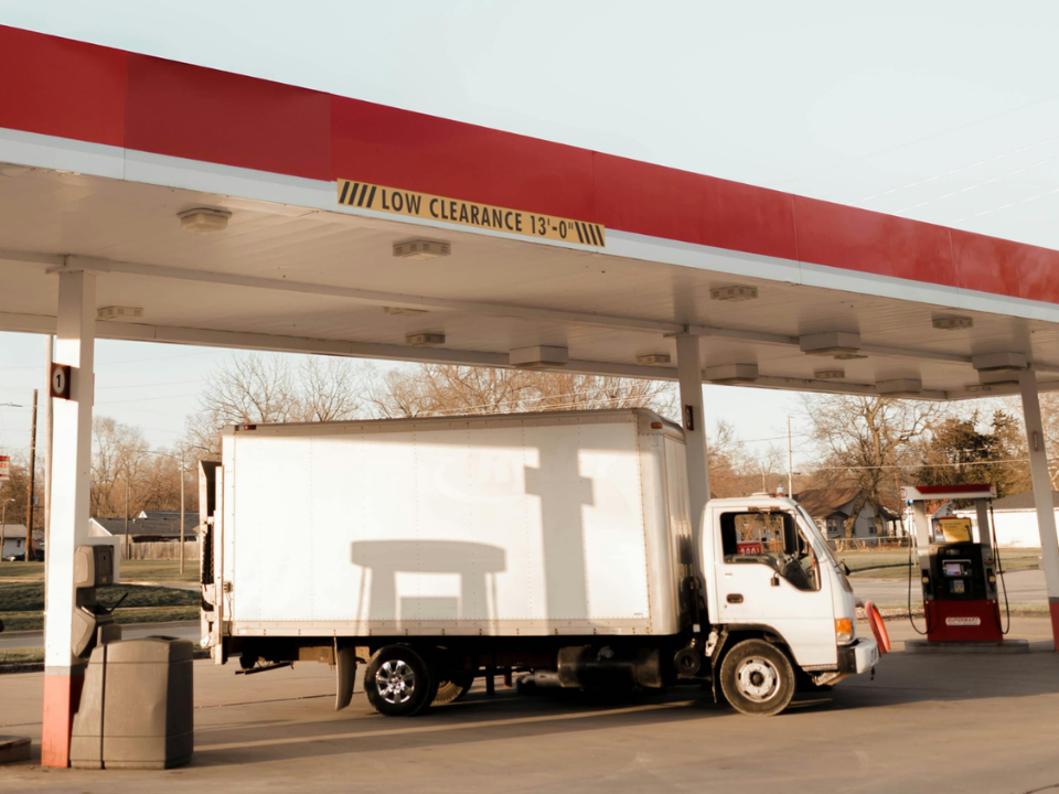 truck at fuel station