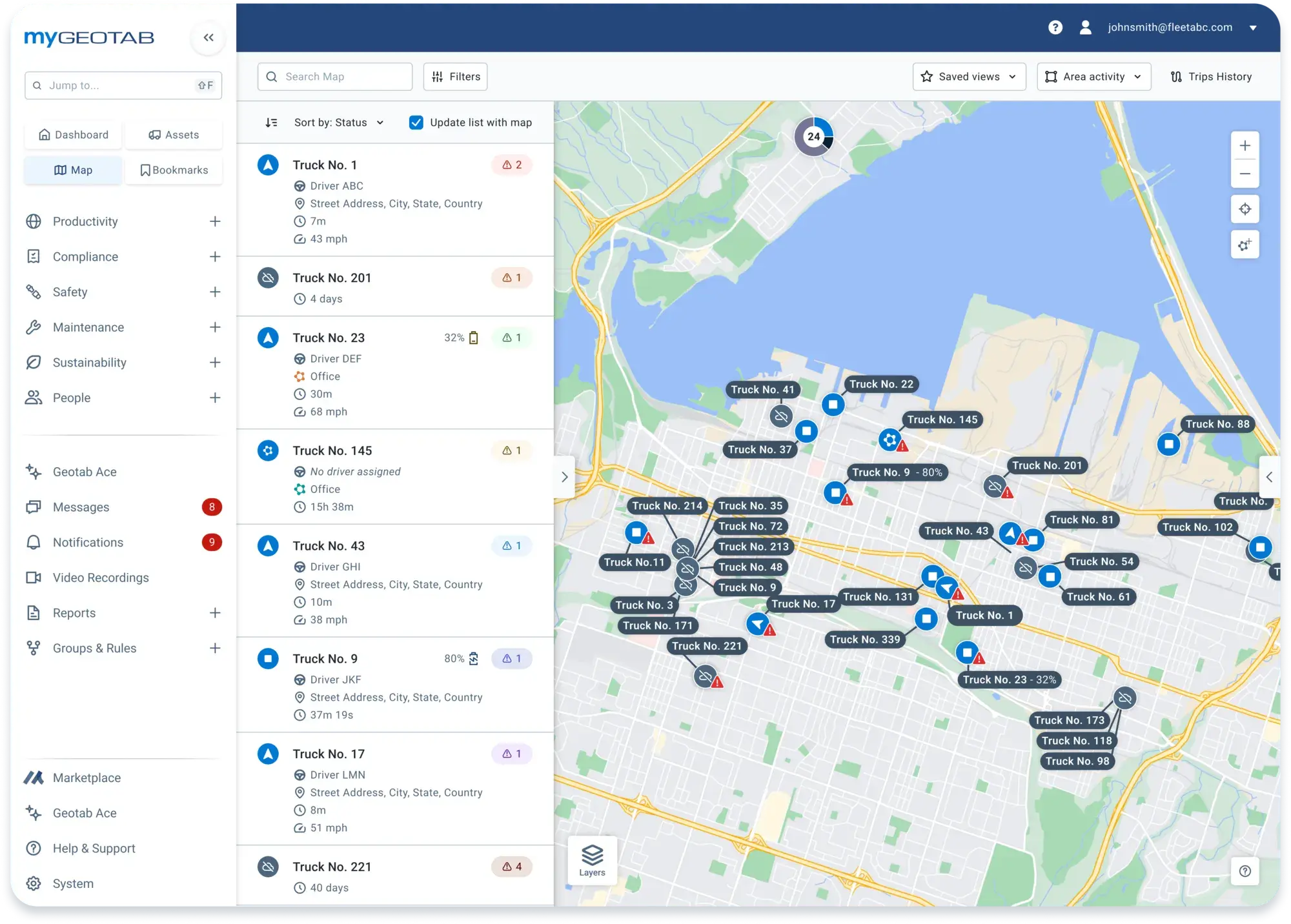 routing and dispatching in mygeotab