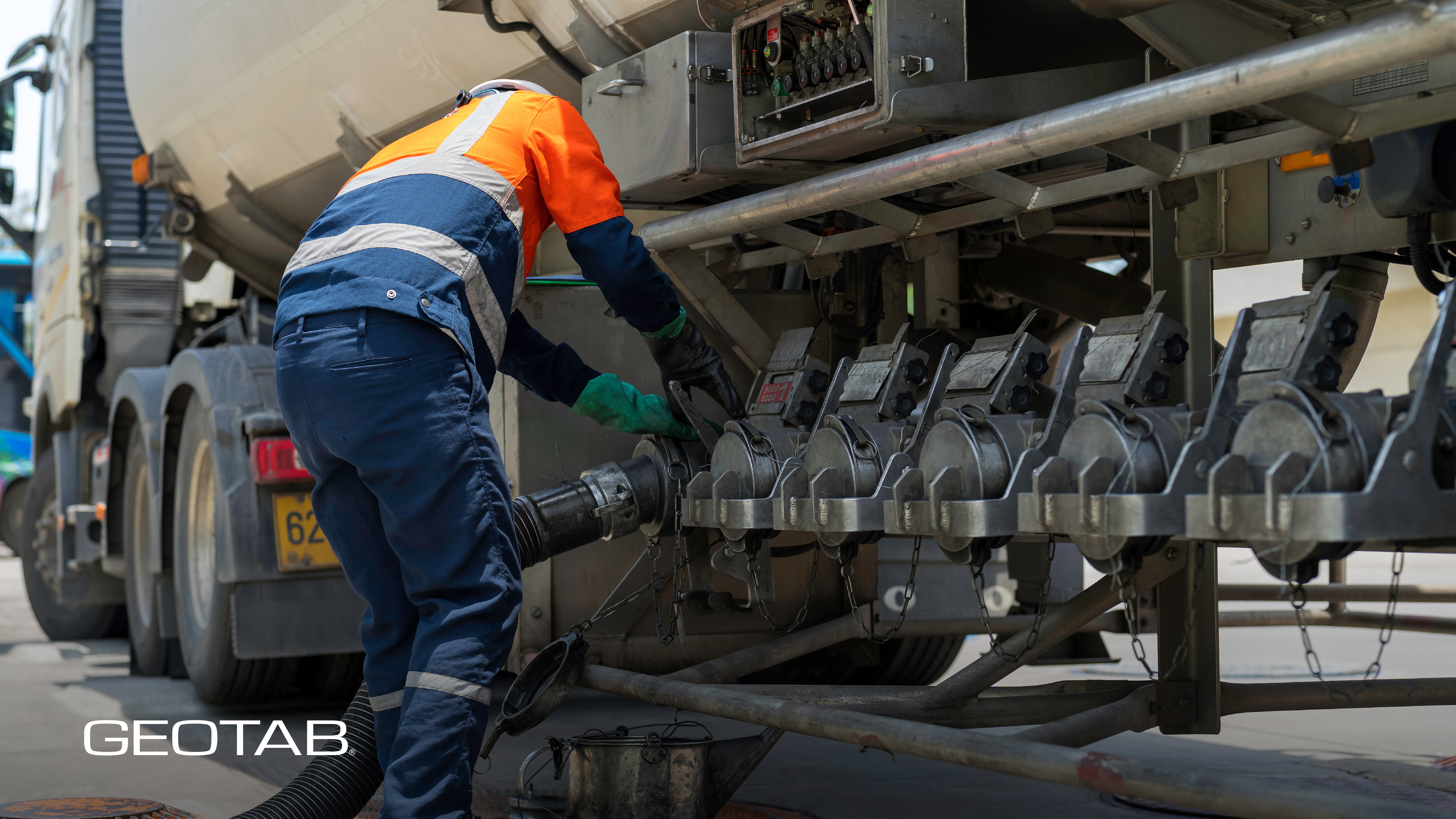 man fuels heavy transport