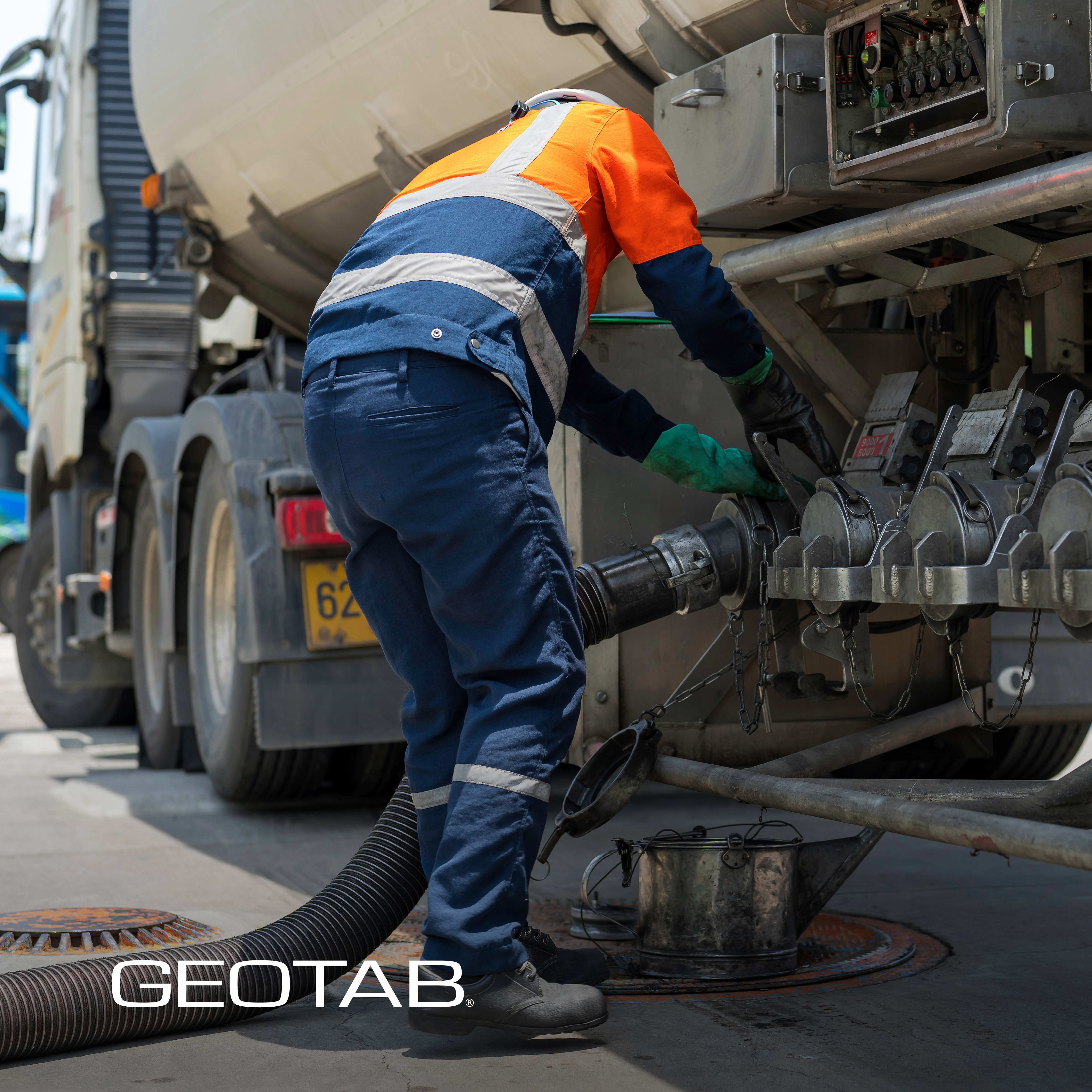 man fuels heavy transport