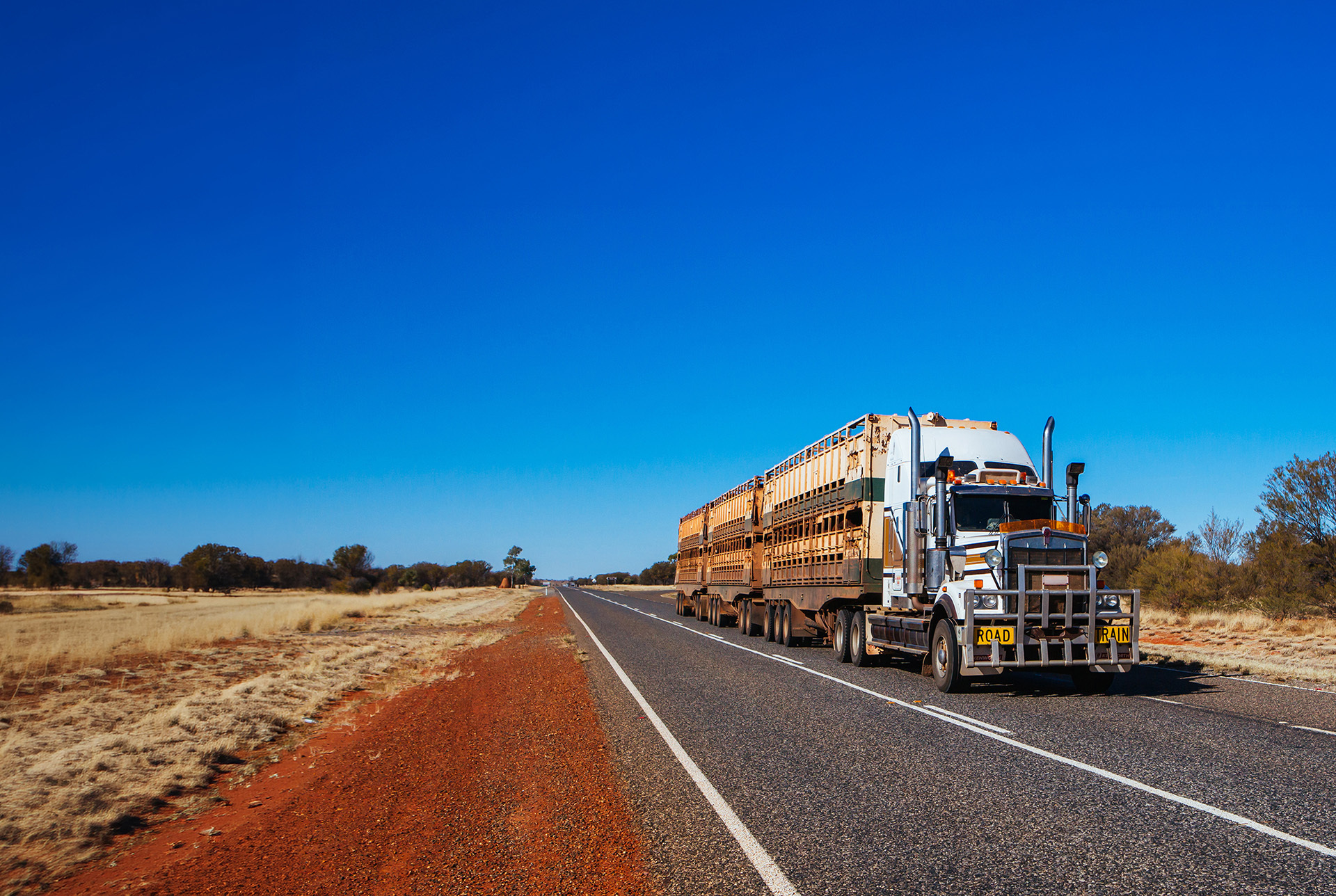 heavy transport truck in outback Australian setting