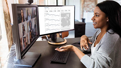 Woman using a computer