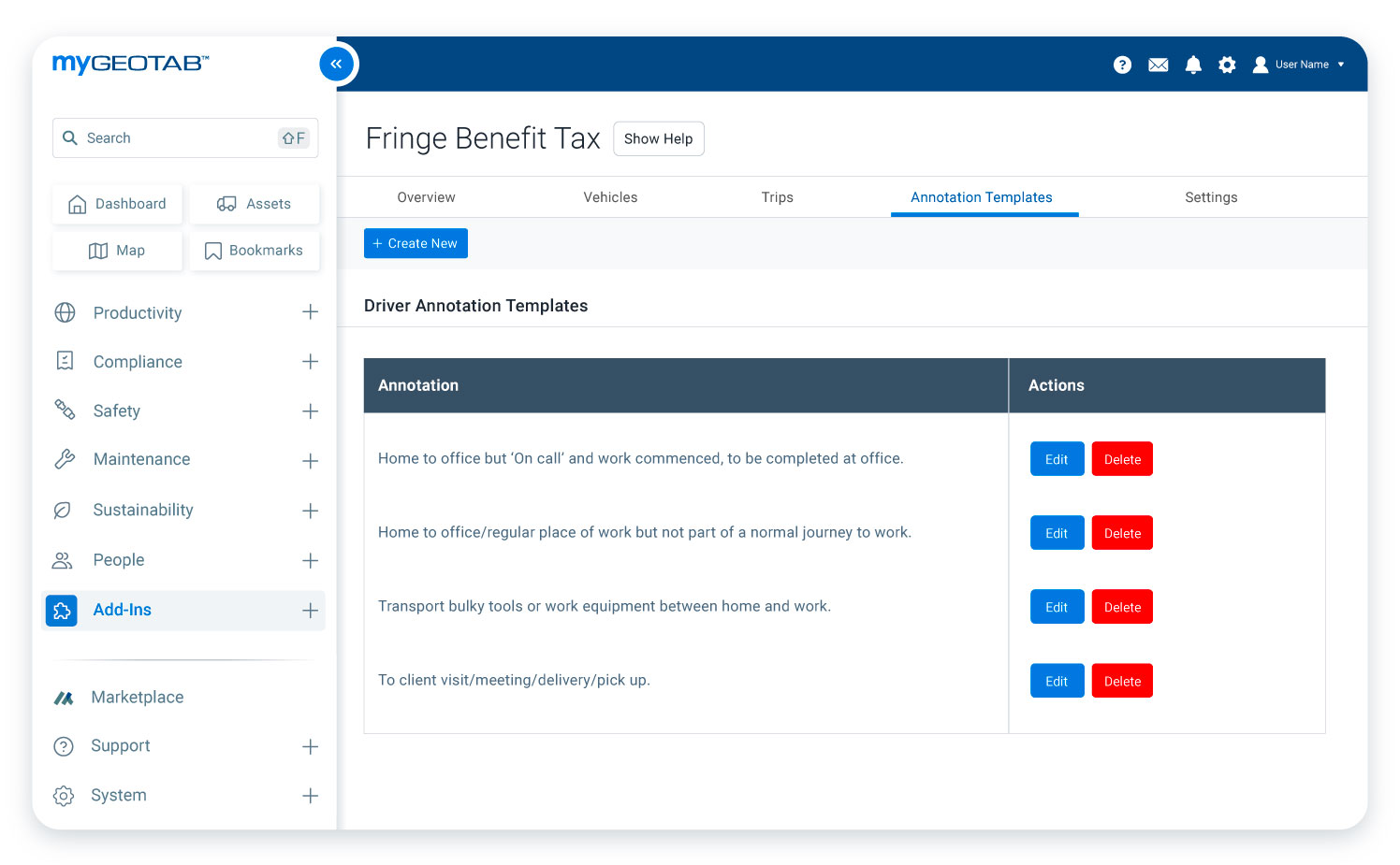 Fringe Benefit Tax in MyGeotab