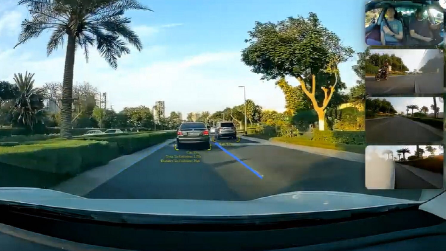 360-degree bird's-eye view of a truck captured by GO Focus Pro auxiliary cameras