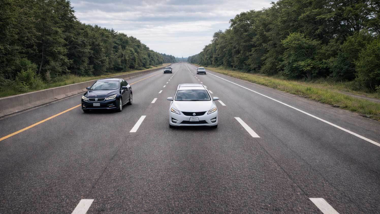 Rear-view camera footage from a GO Focus Pro auxiliary rear camera