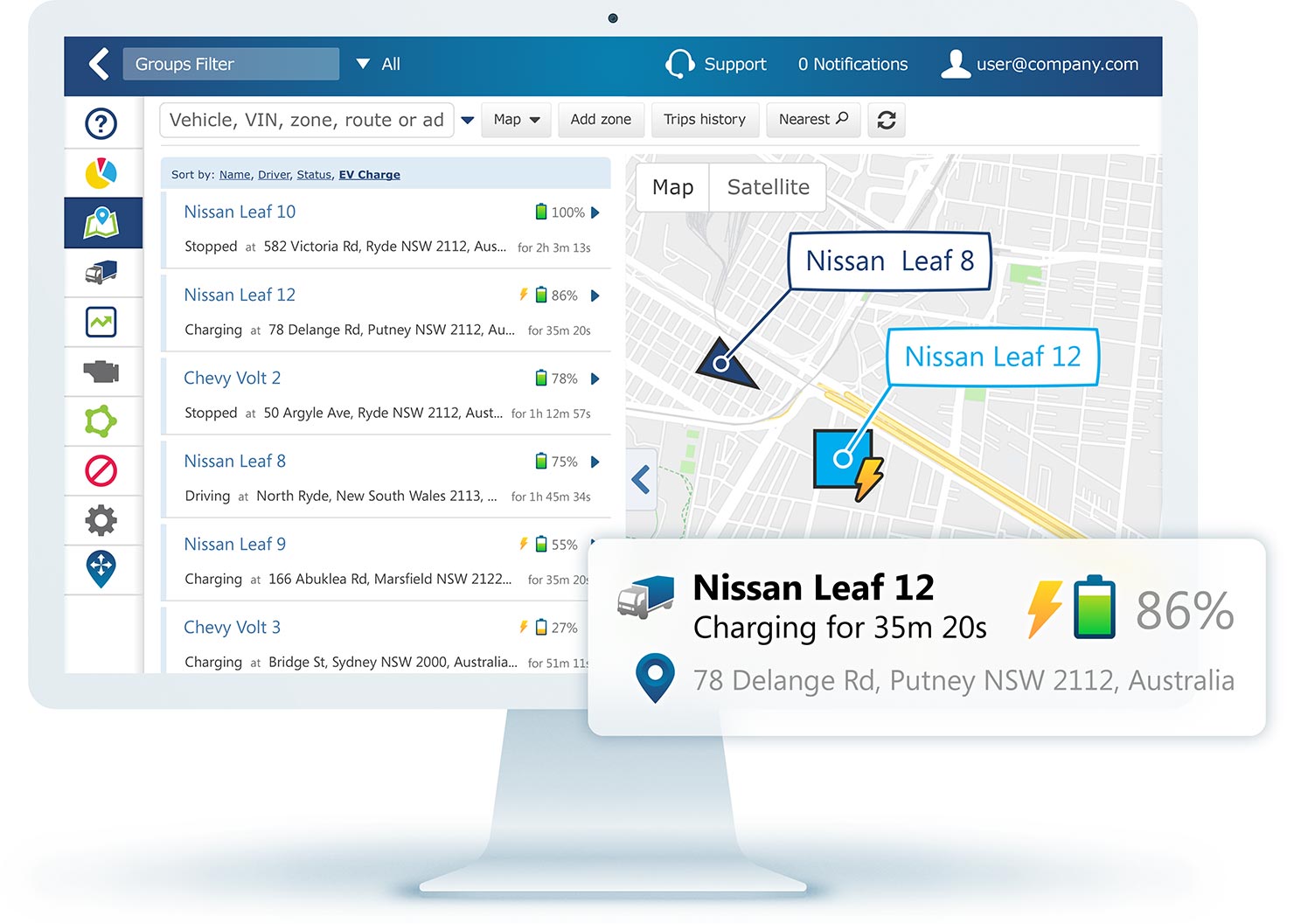 MyGeotab EV UI