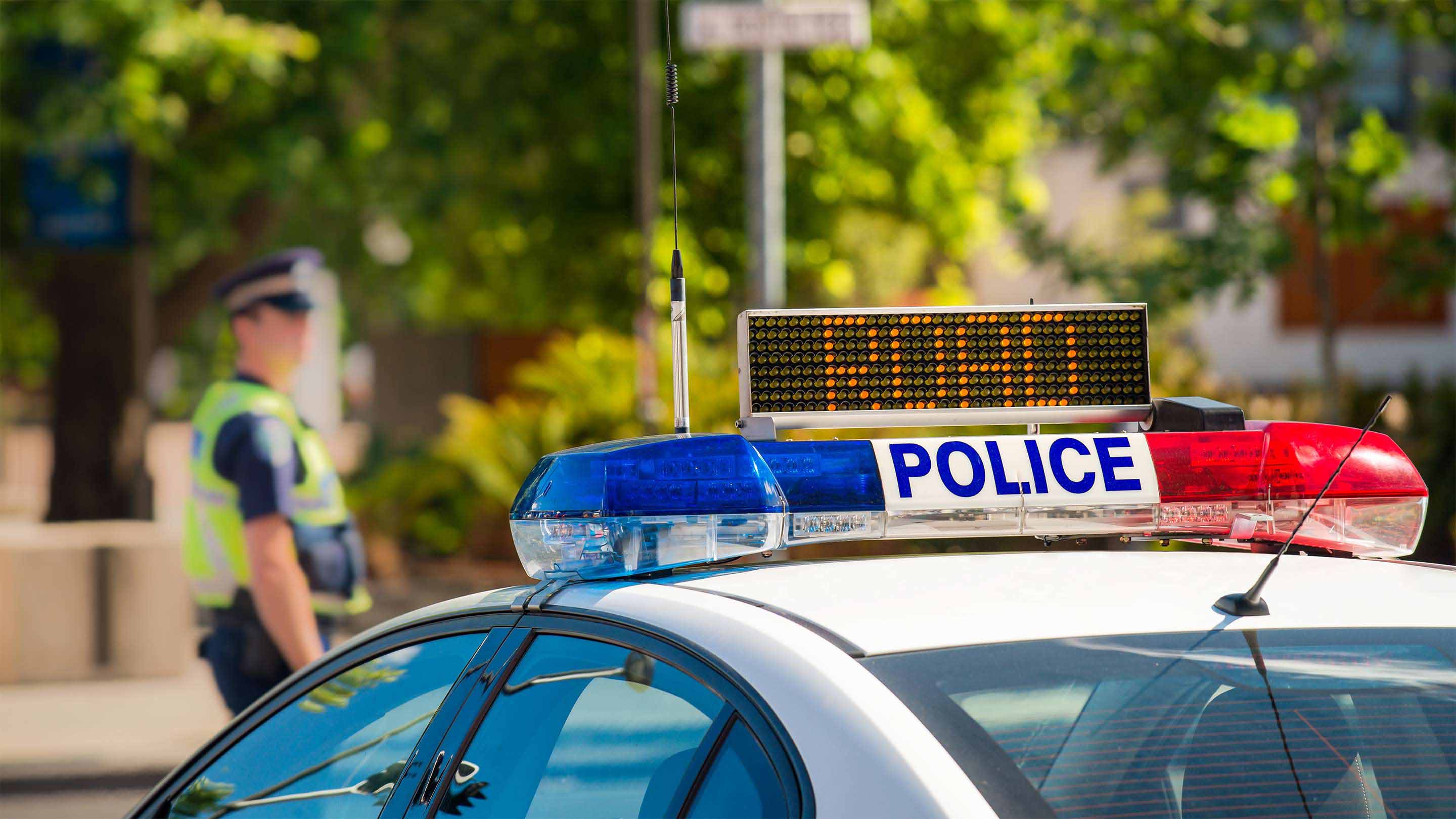 Image of the top of a police car