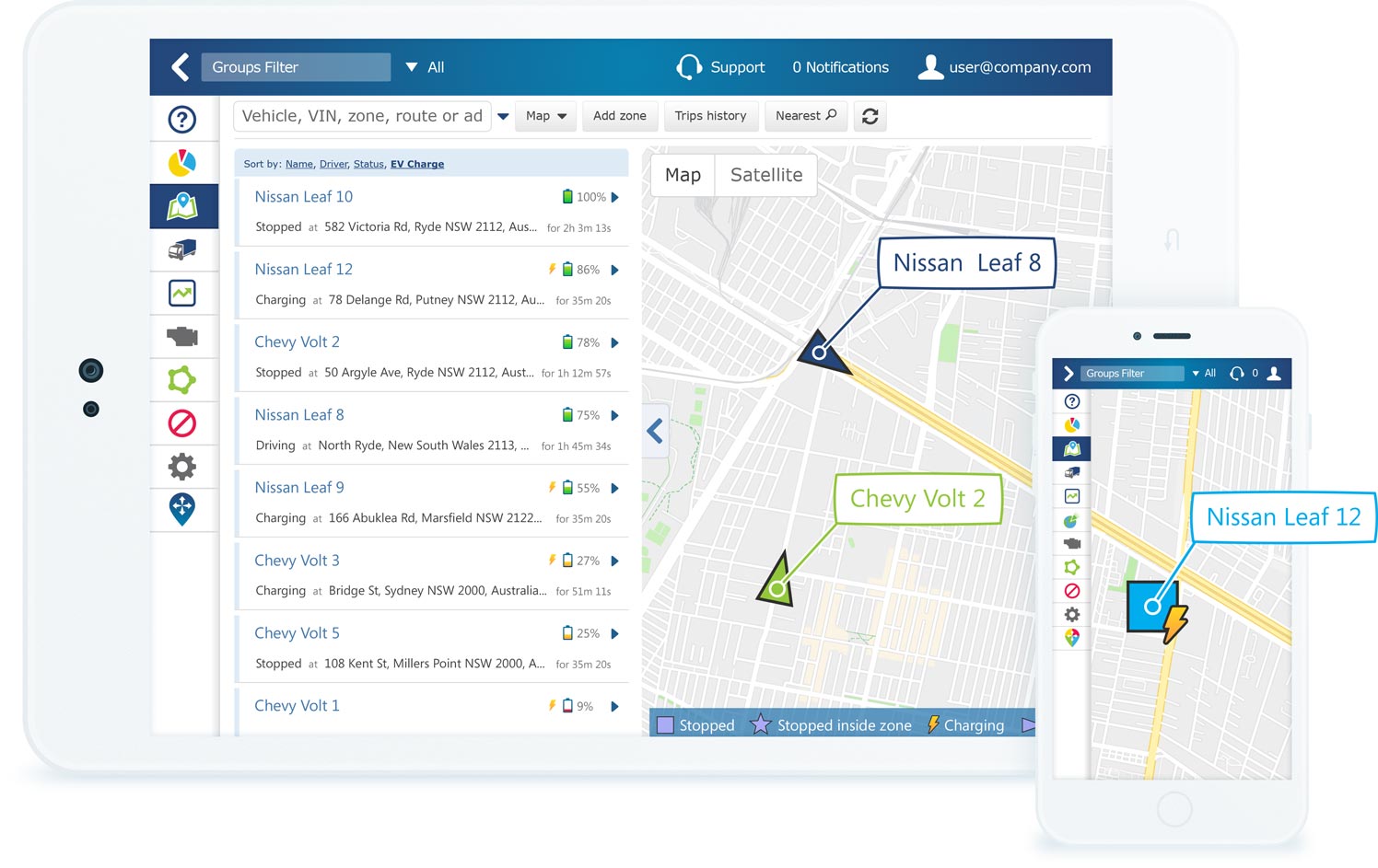 EV info in MyGeotab