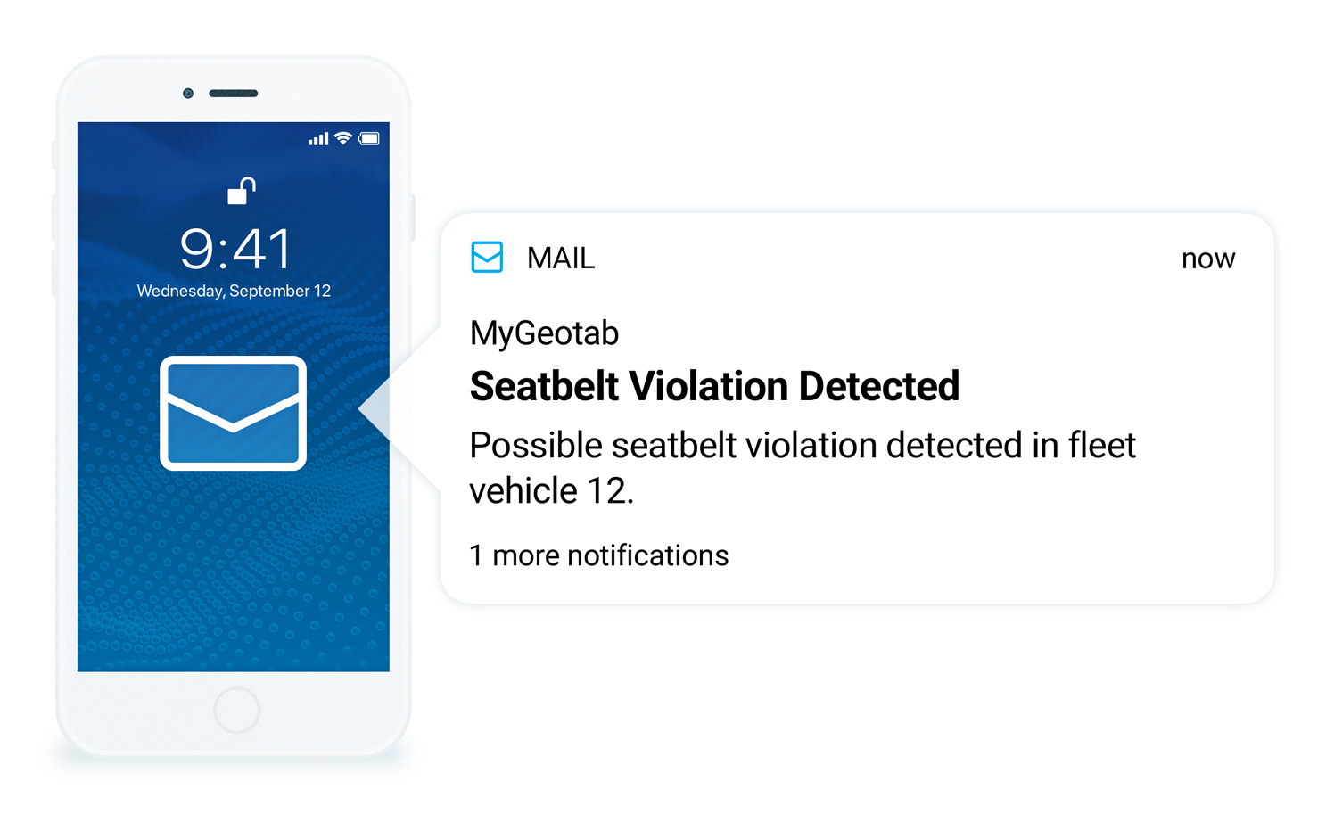 Seatbelt violation popping up on a phone