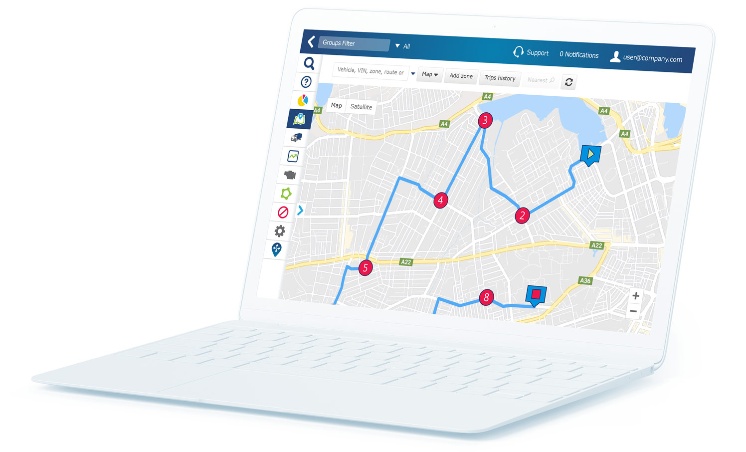Routing and dispatching UI in MyGeotab
