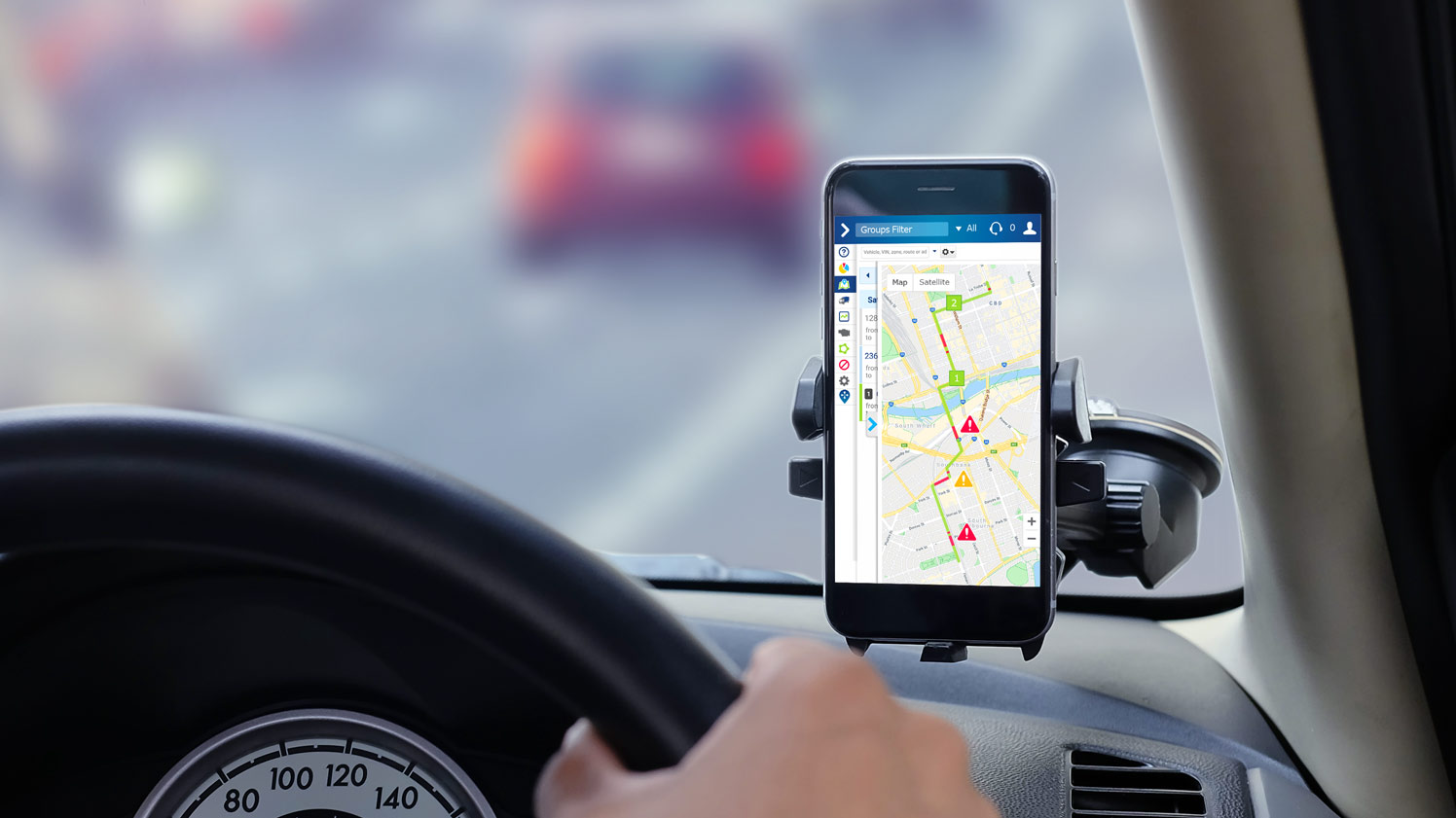 Routing and dispatching UI on a cellphone in a car.