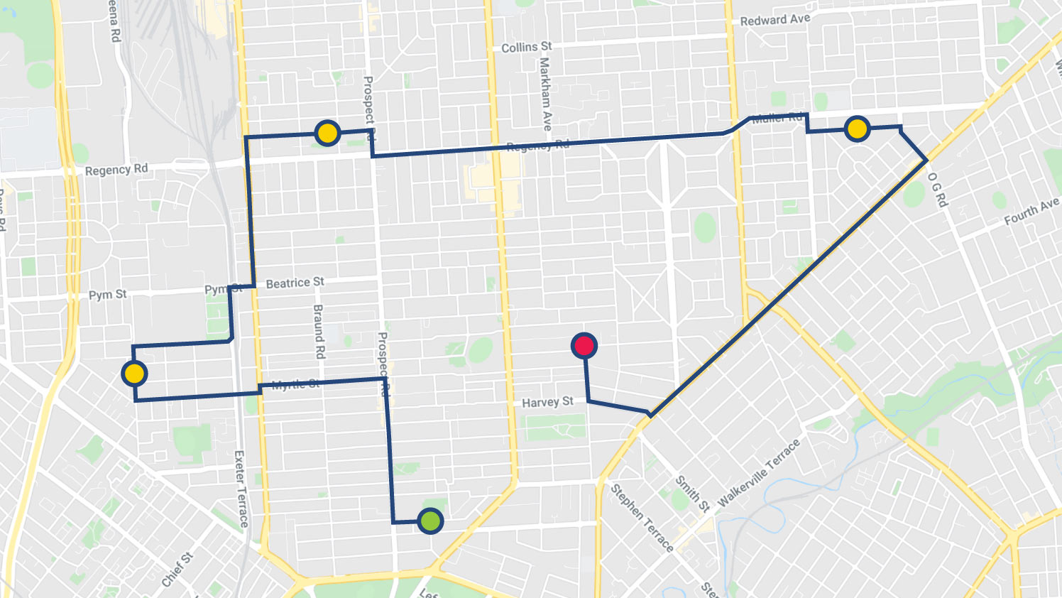 Map of streets in Australia