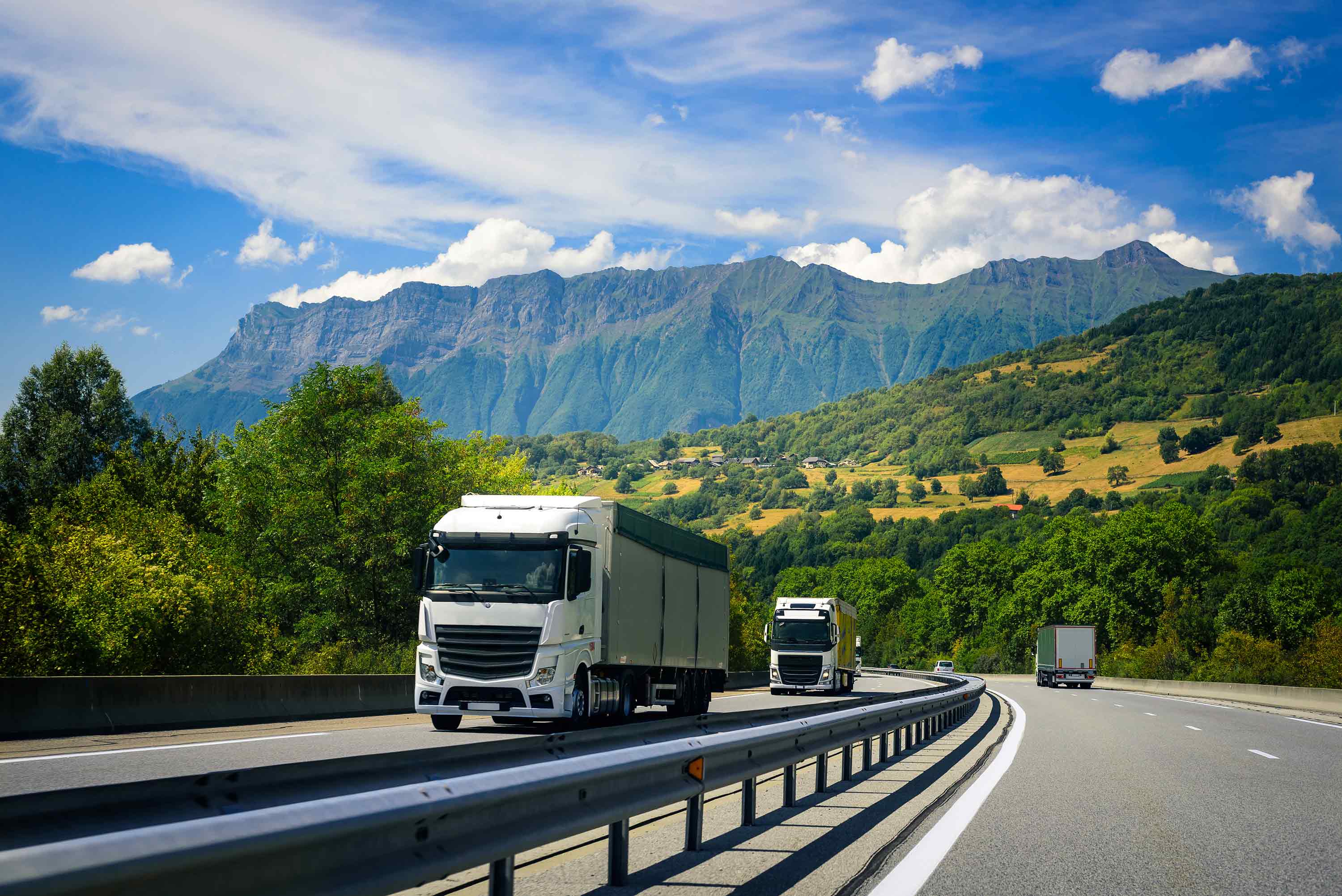 Truck passing on road