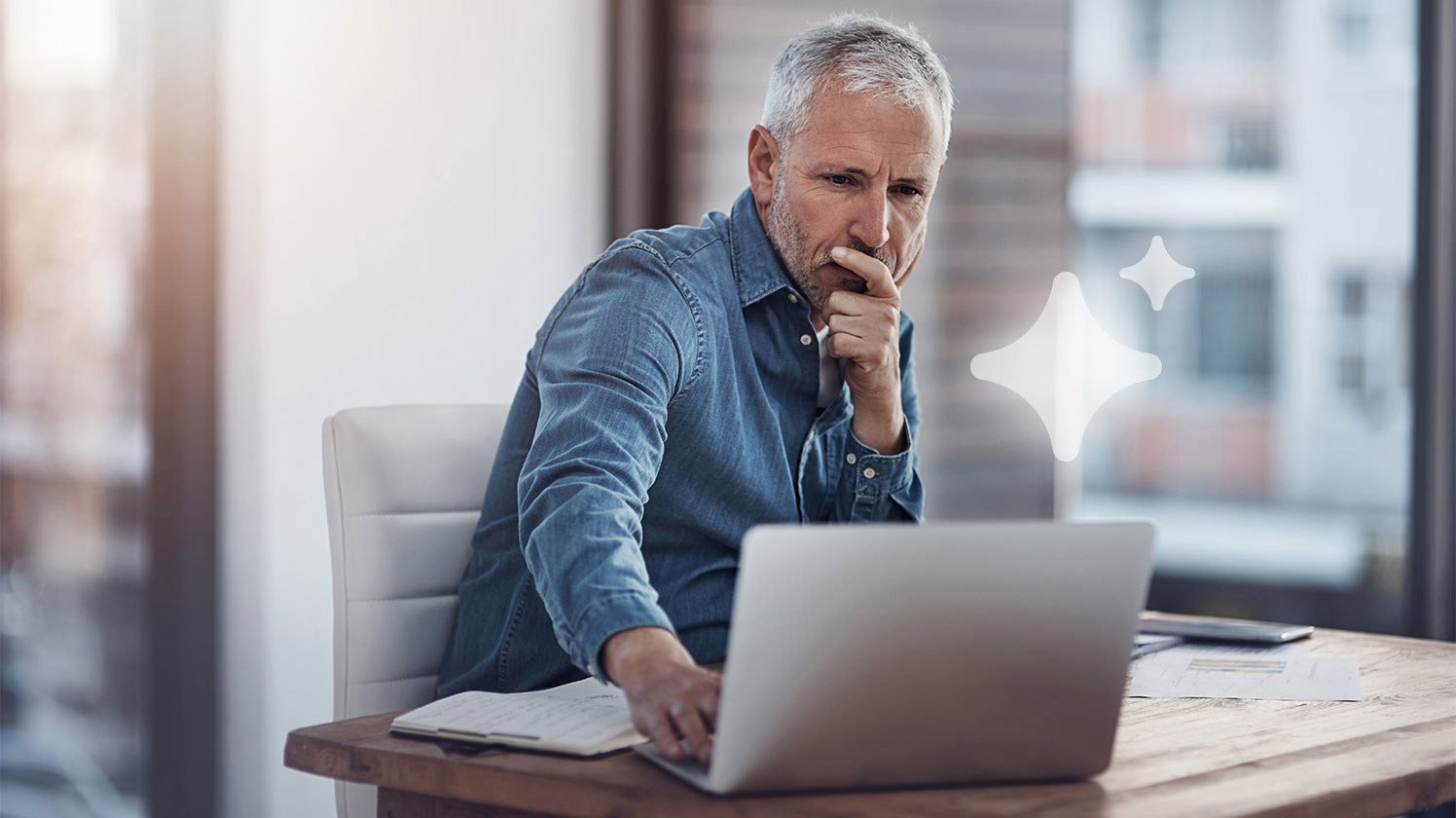 person looking at laptop