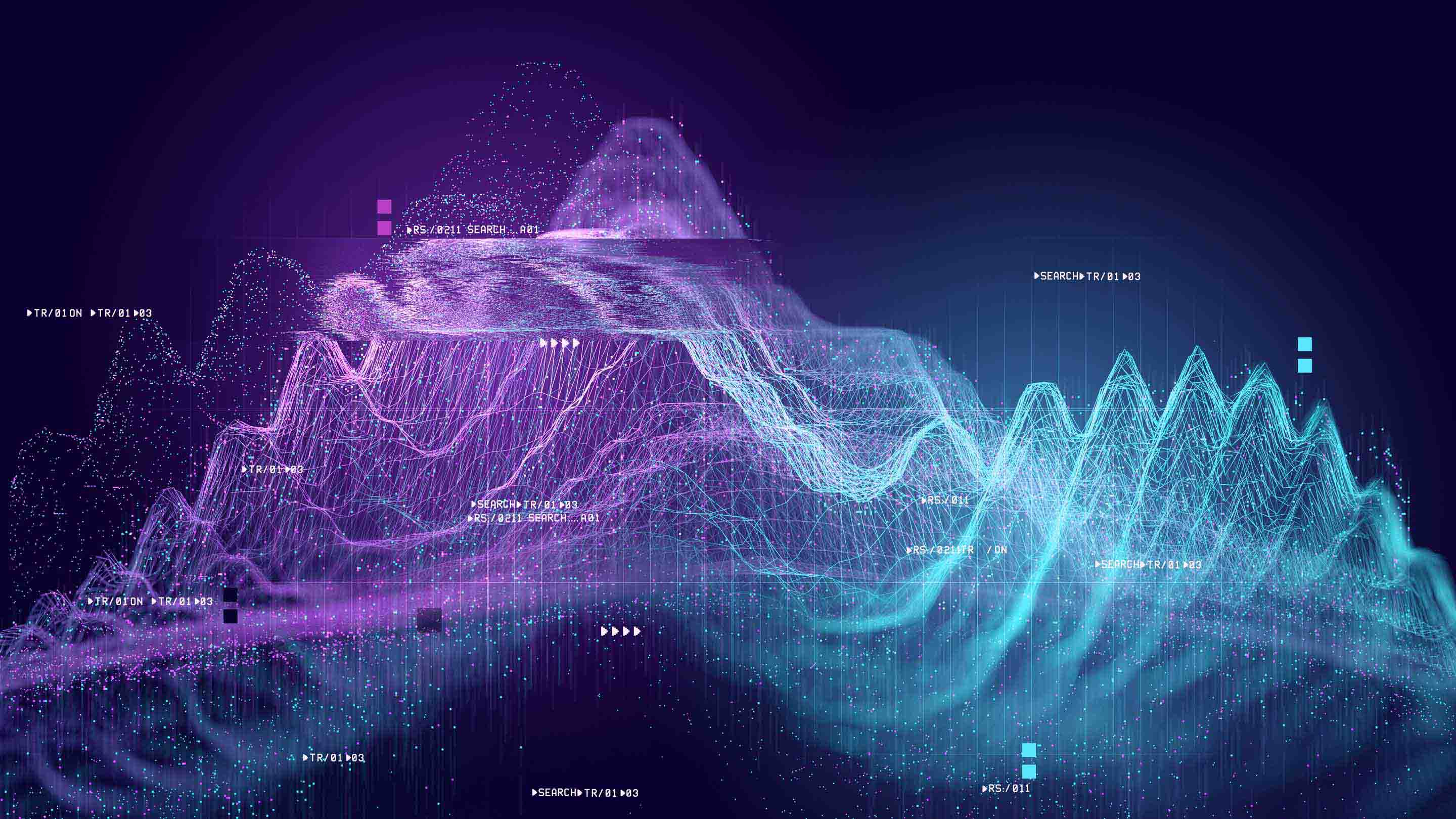 Dark backgroud with wavy graph lines