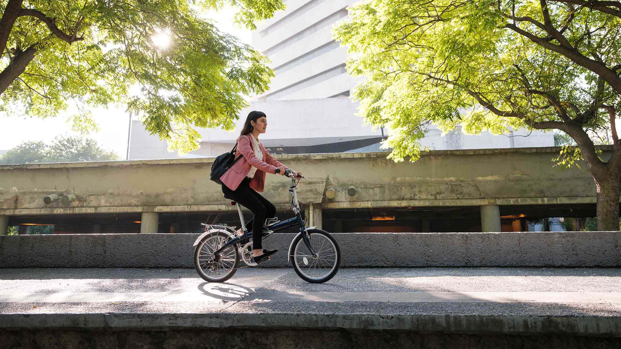 Woman riding a bike