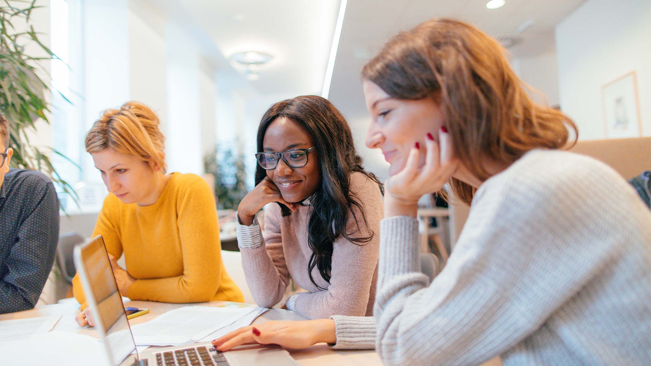 Girls looking at computer