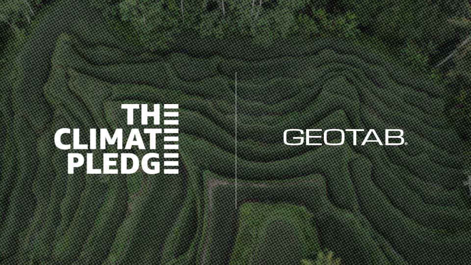 immagine del logo del Climate Pledge e della Geotab